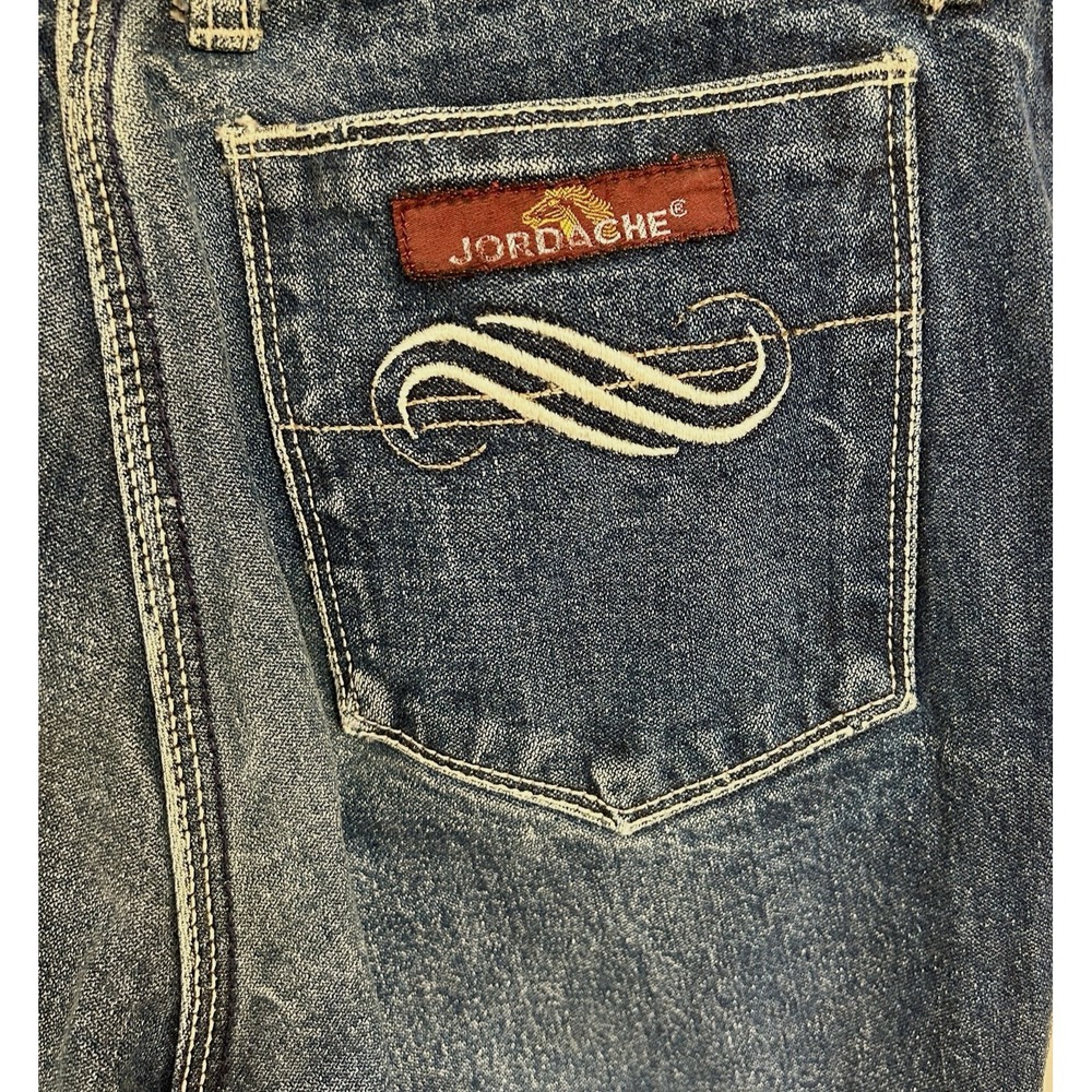 VTG 80's Jordache Denim Jeans Horse Head Logo 25 X 33 Long Unhemmed Size 30